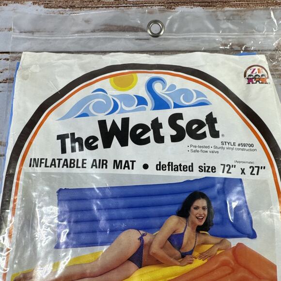 Vintage 1980 Zee Toys Wet Set 72″ × 27″ Pool Float – Orange Air Mat Mattress - Picture 3 of 4